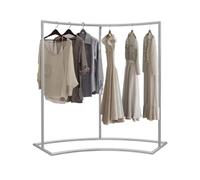 Genérico Half Round Clothing Rack, High Low Combination Clothes Rack Floor Standing Garment Rack Stainless Steel Hanging Clothes Poles for Shop Window Display(100x45x135cm)