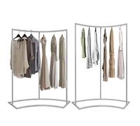 Genérico Half Round Clothing Rack, High Low Combination Clothes Rack Floor Standing Garment Rack Stainless Steel Hanging Clothes Poles for Shop Window Display(2PCS)