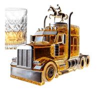 Genérico Half Truck Whiskey Decanter, 375ml Vintage Liquor Bottle, Uniques Glass Barwares for Parties, Weddings, Birthdays, and Home Hosting, 9.45x5.91x5.12 inches, Multiolor