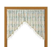 Genérico Half Window Drapes - Beaded Privacy Lace Door Cover | Rod Pocket