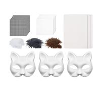 Genérico Halloween Animal Face Cover Kit With Felt Sheet, Cat Face Cover Making Kit, Cosplay Accessories For Women Men Adults Christmas Kids Pet Lovers Enthusiasts Dress Up Costumes