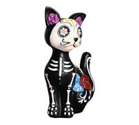 Genérico Halloween Animal Statue, Cat Figurines, Skeleton Dog Sculpture, Resin Table Centerpieces for Porch, Patio, Yard, Party, Indoor and Outdoor Halloween Decoration, 8.27x10.63x4.13 Inches