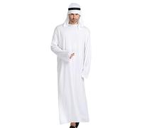 Genérico Halloween Arab Prince Costume, Men’s Dress-Up Set, Head Wrap, Comfortable Fit Robe Outfit for Adults, Teens, Boys, Students, Actors, Stage Play, Cosplay, Party Use, L/XL/XXL