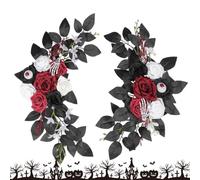 Genérico Halloween Artificial Flowers - Sign Backdrop Garland with Skeleton