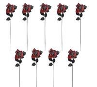Genérico Halloween Artificial Red Roses, with Realistic Spider Decorations with Realistic Spider Decorations for Haunted House Party Living Room and Garden Atmosphere Lightweight and Odorless (9,Red)