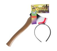 Genérico Halloween Axe Headband, Scary Through Head Costume Prop with Bloody Design, Funny Horror Head Accessory for Adults Kids, Party Decoration for Spooky Celebrations 30 * 20 * 1cm