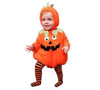 Genérico Halloween Baby Costume - Cute Pumpkin Costume for Girls and Boys | Halloween Costume Baby Girl Boy Newborn Jumpsuit with Hat and Shoes Pumpkin Halloween 0-18 Months
