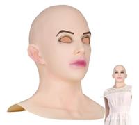 Generico Halloween Bald Masque - Tamaño de látex | Full Head Masquerade Face Cover | Novelty Costume For Women Party Cosplay Halloween Event Use Easter, And New Year's Eve Parties.