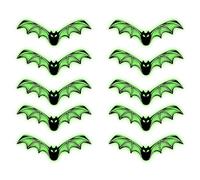 Genérico Halloween Bat Wall Decor, Glowing Gothic Bat Decorations Set, 10 Piece Light-Up Halloween Wall Accent for Bedroom Haunted House Front Door Yard Porch Home Bathroom Classroom Use