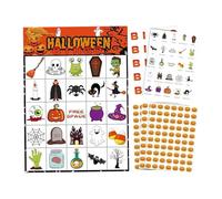 Genérico Halloween Bingo Game, Paper Bingo Cards Set, Fun Educational Activity, Interactive Learning Tool for Groups, Seasonal Classroom Entertainment for Kids Adults Family Events