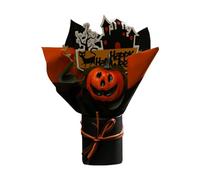 Genérico Halloween Bouquet, Pumpkin Bunch, 5.91x2.36x8.66 Inches Artificial Fall Flowers, Lifelike Faux Plants Arrangement for Adults, Theme Party, Autumn Decor, Home, Living Room, Kitchen