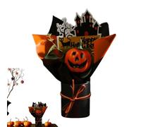 Genérico Halloween Bouquet, Pumpkin Bunch, 5.91x2.36x8.66 Inches, Size Artificial Fall Flowers with Faux Plants, Autumn Decor for Haunted House, Theme Party, Home and Living Room