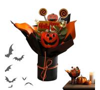 Genérico Halloween Bouquet, Pumpkin Bunch with Artificial Fall Flowers, 5.91x2.36x8.66 Inches Faux Floral Arrangement for Haunted House Party, Autumn Decor and Home Seasonal Displays