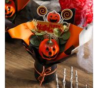 Genérico Halloween Bouquet, Pumpkin Bunch with Artificial Fall Flowers, Lifelike Faux Plant Arrangement, 1-Piece, Perfect for Autumn Party, Haunted House, Living Room, Kitchen, Bathroom, Home Décor