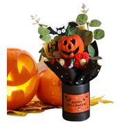 Genérico Halloween Bouquet, Table Centerpiece with Pumpkin and Faux Flowers, Artificial Floral Arrangement with Eucalyptus Leaves, Perfect for Indoor Mantel Displays, and Halloween Atmosphere