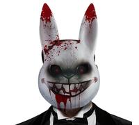 Genérico Halloween Bunny Máscara - Conejo Masskk | Rabbit Costume Accessories, Soft Headband with Plush Ears, Matching Tie and Tail, Lightweight Design, Perfect for Festival Celebrations