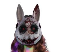 Genérico Halloween Bunny Masque - Rabbit Masskk | Rabbit Costume Accessories, Soft Headband with Plush Ears, Matching Bow Tie and Tail, Lightweight Design, Perfect for Festival Celebrations