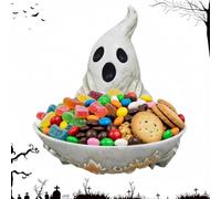 Genérico Halloween Candy Bowl Ghost-Shaped Resin Decorative Dish Bowl