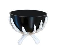 Genérico Halloween Candy Bowl, Skeleton Tray Holder with Gothic Figurine Decor, Decorative Snack Dish for Kitchen Table Desk Living Room Hallway Dorm Bedroom Entryway Party, 9.45x9.06x7.09 Inches