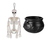 Genérico Halloween Candy Bowl, Spooky Cauldron Pot, Light-Up Decorative Centerpiece, Festive Witchy Design Accent, Holiday Table Décor for Indoor, Outdoor, Haunted House, Party Display