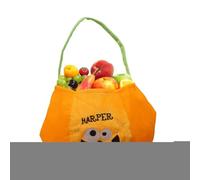Genérico Halloween Candy Bucket, Embroidered Trick-Or-Treat Bag, Soft Fabric Handle Tote, Reusable Lightweight Design, Perfect for Kids Cosplay Family Outdoor Night Festivities, Material Velvet