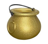 Genérico Halloween Candy Bucket, Trick Gold Treat Contenedor 2,76 x 1,97 x 2,09 pulgadas, Reutilizable Festive Pot, Fun Decorative Prop, Easy-Carry Design, Ideal para niños, Toddler, Adultos, Interior