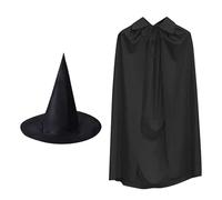 Genérico Halloween Cape, 55 Inches Wizard Cloak, Witch Hat Costume Set, Lightweight Role Play Props, Ideal for Teens, Adults, Masquerade, Cosplay, Parties, Halloween Events Easy to Use