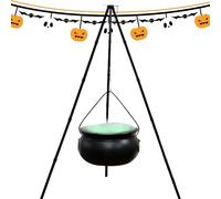 Generico Halloween Cauldron - Lights Witch Bowl sobre trípode, jarrón vintage | Hounted House Yard Kitchen Party Garden Porch DECARY DECARY MEEDICE Resistente Proppacci a colgar luces reutilizables