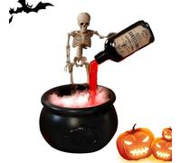 Genérico Halloween Cauldron Prop, Spooky Potion Display, Floating Bottle Decor, Built-In Diffuser, Festive Accent Piece, Perfect for Kitchen Setup, Yard Scenes, Garden Corners, Mantel Tops, Tables
