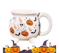 Genérico Halloween Ceramic Coffee Mug, Spooky Tricks or Treats Drinkware, 5.12x3.74 inches Festive Water Cup for Kitchen, Farmhouse, Apartment, Restaurant, Offices, Countertop and Seasonal Decor Use