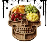 Genérico Halloween Charcuterie Board, Wood Plate, Shape Tray with 11.81x7.87 Inches, Engraved Cheese Platter, Spooky Serving Dish for Party, Wedding, Restaurant, Kitchen, Picnic, Holiday