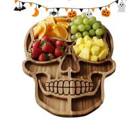Genérico Halloween Charcuterie Board, Wood Skulls Shape Plate, Spooky Serving Tray, Sturdy Entertaining Platter Design, Ideal for Meat, Cheese, Fruit, Holiday, Wedding, Christmas, Restaurant Use