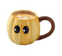 Genérico Halloween Coffee Mugs, Fall Mug, Heat-Resistant Cup, Cute Big Eyes Bottle, Seasonal Drinkware for Kitchen Outdoor Party Road-Trip Camping Picnic Beverage Enjoyment, Wood Color
