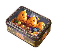 Genérico Halloween Cookie Tin Box - Metal Candy Storage Container | Holder for Autumn Treats | Portable Snack Tins | Halloweeen Party Favour Boxes | Sturdy Tinplate Gift Boxs Sweets