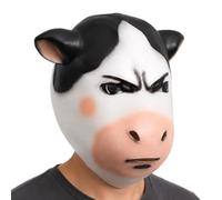 Genérico Halloween Cow | Funny Abstract Ugly Cute Latex Animal For Party Costume & Stage Performance | Cow Masquerade Role Play Prop For Cosplay, Festival, Photography & Dance Events