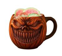 Genérico Halloween Cups Mugs, Pumpkin Coffee Drinking Containers with Handles, Reusable Party Supply for Hot Cold Beverages Tea Water Cocktails Holiday Festival Events, 14.5x14.5cm/5.71x5.71 inches