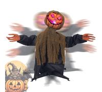 Genérico Halloween Decorations Animated Garden Pumpkin Ghost Lighted Swinging Sound Effects 17.72x11.81 Inches Outdoor Yard Prop for Pathway Planter Porch Holiday Birthday Festival Display