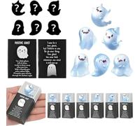 Genérico Halloween Decorations - Glow in The Dark Mini Ghost Figures with Box, Glow in The Dark Mini Resin Ghosts (Blue*6Pcs)