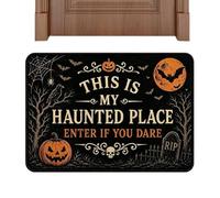 Genérico Halloween Door Mat - 80x50cm Pumpkin Bat Skull, Outdoor Floor Rug