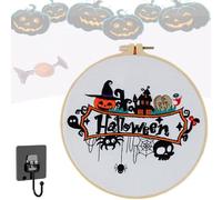 Genérico Halloween Embroidery Kit, Halloween Pumpkin Embroidery Kit, Comes with Complete Embroiderys Process Instructions Diagram, Need to Make It Yourself, for Halloweens home decoration (COLOR-A)