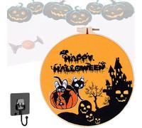 Genérico Halloween Embroidery Kit, Halloween Pumpkin Embroidery Kit, Comes with Complete Embroiderys Process Instructions Diagram, Need to Make It Yourself, for Halloweens home decoration (COLOR-D)