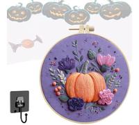 Genérico Halloween Embroidery Kit, Halloween Pumpkin Embroidery Kit, Comes with Complete Embroiderys Process Instructions Diagram, Need to Make It Yourself, for Halloweens home decoration (COLOR-J)