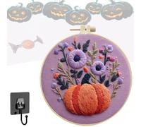 Genérico Halloween Embroidery Kit, Halloween Pumpkin Embroidery Kit, Comes with Complete Embroiderys Process Instructions Diagram, Need to Make It Yourself, for Halloweens home decoration (COLOR-H)