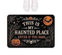 Genérico Halloween Entryway Rug - 80x50cm Pumpkin Bat Skull Halloween Rug