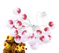 Genérico Halloween Eyeball String Lights - 20 LED Battery Operated Globe Lights | Waterproof Spooky Decor for Party Wall, Porch, Fence, Patio, Tree, Windowsill, Garden, Yard, Window, Seasonal Display