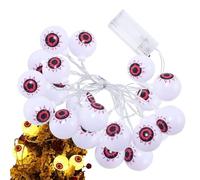 Genérico Halloween Eyeball String Lights - 20 LED Battery Operated Globe Lights | Waterproof Spooky Decor for Party Wall, Porch, Fence, Patio, Tree, Windowsill, Garden, Yard, Window, Seasonal Display