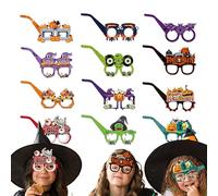 Genérico Halloween Eyewear - Party Glasses Pack |12PCS Photobooth Eyewear For Halloween Events | Fun Selfie Props | Dress-Up, Decorations, Trick Or Treat Parties, And Themed Photo Booth Use