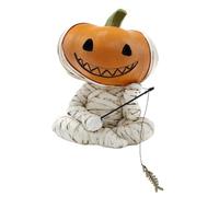 Genérico Halloween Figures, Gothic Figurine, Pumpkin Mummy Statue, Spooky Character Decor, Tabletop Accent Ornament, Indoor Garden Shelf Setup, Home Party Use, 4.13x3.54x3.54 Inches