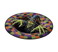 Genérico Halloween Floor Mat Optical Illusion Round Living Room Game Rug