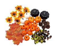 Genérico Halloween Foam Pumpkins with Maple Leaves Autumn Decor Set
